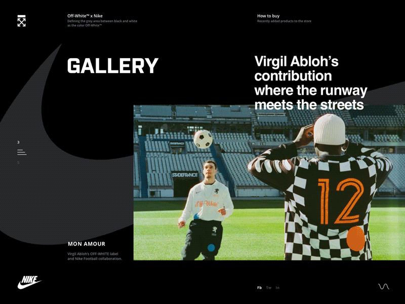 NikeLab Collaboration Gallery: Slider Transition Experiment after effects animation black brand collaboration design fashion gallery interface layout modern motion nike parallax product slider transition ui ux web zajno
