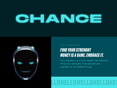 Cyberfunk Visual Identity for Chance Finance App