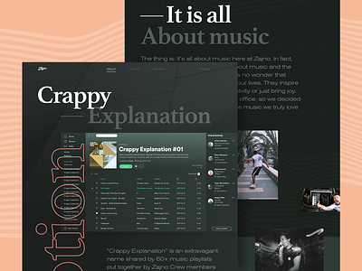Crappy Explanation Case Study bold typography case study design flat music web website zajno