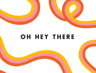oh hey there colorful creative design design groovy illustration pattern rainbow rainbows retro type typography wallpaper