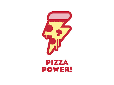 Pizza Power! bolt icon lightning logo pizza