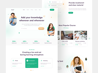 Studly E-learning landing page