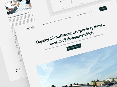 Śniadecki Investment Light Concept design developer development landing page real estate ui web website wordpress