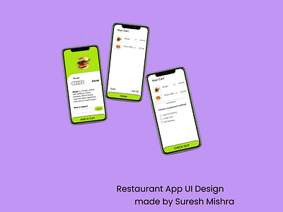 Restaurant App UI Design app design ui