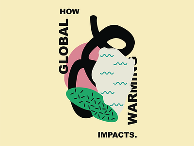 HOW GLOBAL WARMING IMPACTS earth flat globalwarming heart illustration pattern