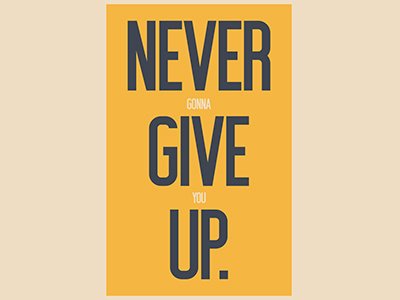 Never Give Up design type typography motivational never give up