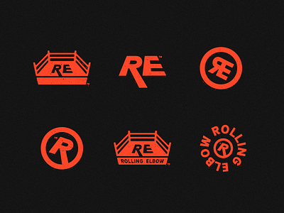 💪💪💪 ROLLING ELBOW 💪💪💪 badge brand design branding design logo mark type wrestle wrestlers wrestling