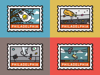 Philthy design illustration philadelphia philly stamp