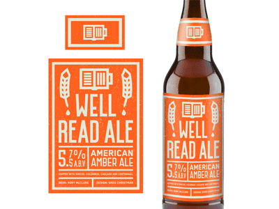 Well Read Ale beer design illustration label logo mark shelflife2 type