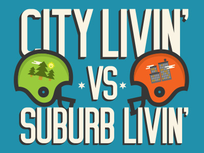 CITY LIVIN' VS SUBURB LIVIN' 160over90 agency book design illustration internal project