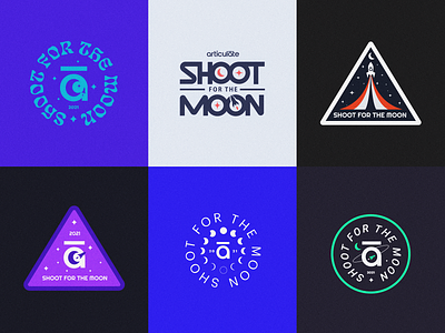 ✨🚀🌙✨ badge branding design illustration logo moon nasa patch rocket space stars type typography
