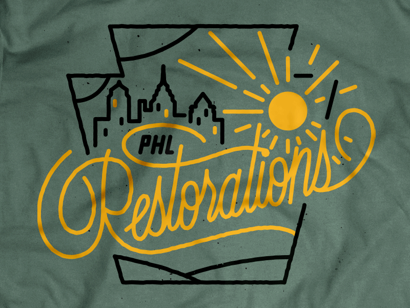 Restorations Shirts band design illustration merch music philadelphia philly restorations