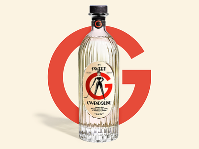 Sweet Gwendoline French Gin bottle bottle design branding design illustration liquor logo type typography