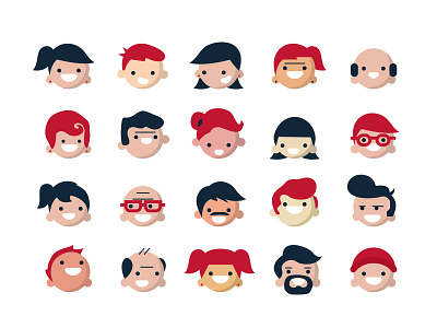 Lil' Faces characters design faces illustration