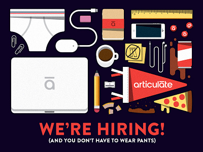 HEY! YOU! WE'RE HIRING! articulate design e learning elearning hiring illustration job ui ux