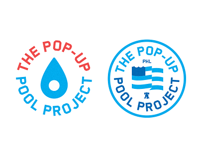 The Pop-Up Pool Project badge design illustration logo philadelphia philly pool pop up
