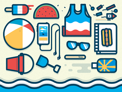 (•_•) ( •_•)>⌐□-□ (⌐□_□) articulate beach bruce design e learning elearning illustration learn summer
