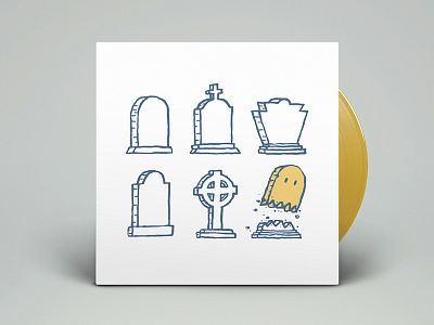 Golden Ghost design golden ghost illustration music record cover