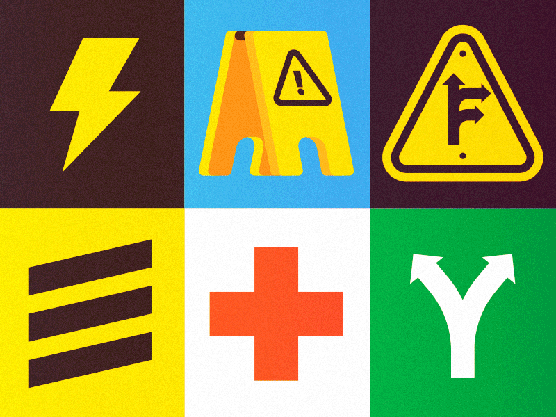 🚧 Safety 🚧 design elearning icon iconography illustration learning safe safety signs