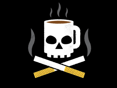 Coffee & Cigarettes band design illustration music shirt