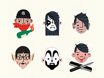 Subcultures alphabet characters design illustration spot subculture