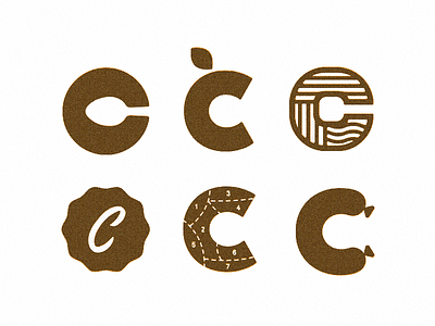 C c design food illustration logo mark