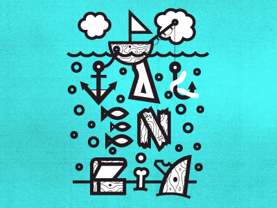 Under the Sea band design illustration music shirt