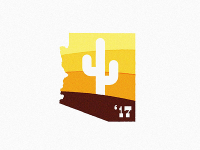 WIP badge cactus desert design illustration logo mark sun type typography