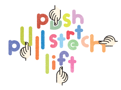 push pull stretch lift design illustration