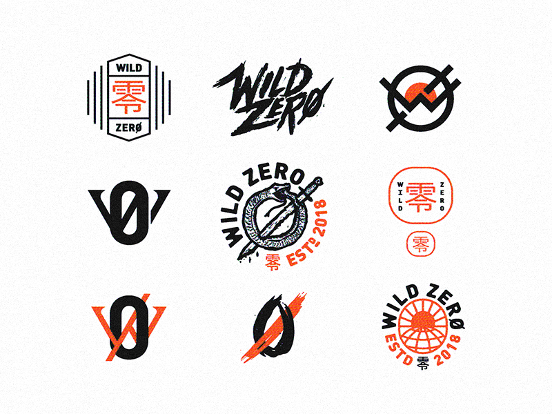 Wild Zero badge logo wrestling japanese japan design illustration wip