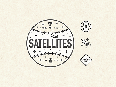 ✨ ball baseball design illustration philadelphia philly satellite space tee ball type typography