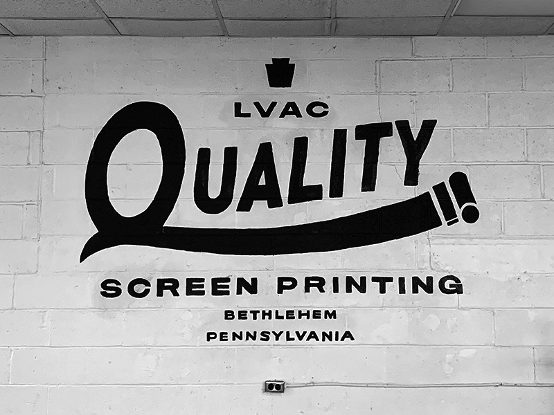LVAC paint signpainting screen print pennsylvania bethlehem lvac branding logo typography type design