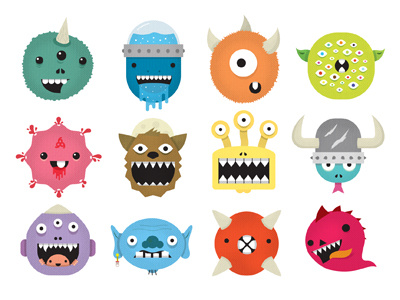 Monster Faces design illustration monster faces monsters
