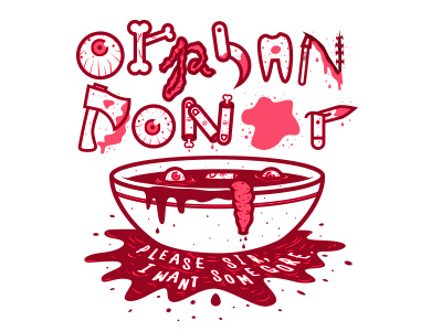 Orphan Donor band design gore grind illustration metal music shirt