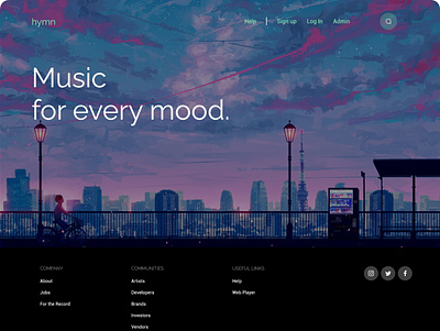 Landing Page adobe illustrator adobe xd art auto animation blue chill design interaction design landing page design music music player ui ux design web website