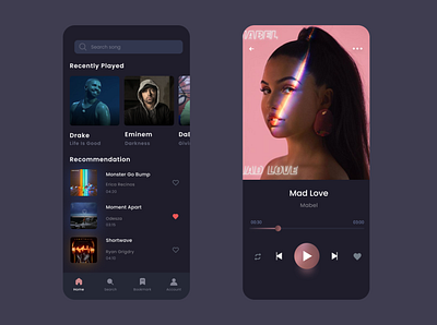 Music Streaming App app design illustration mobile music ui uiux