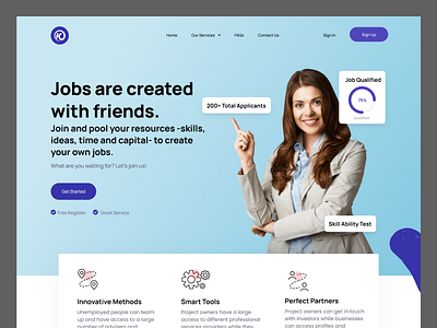 Job Portal - Landing Page app branding hiring job jobportal landingpage ui uidesign uiux website
