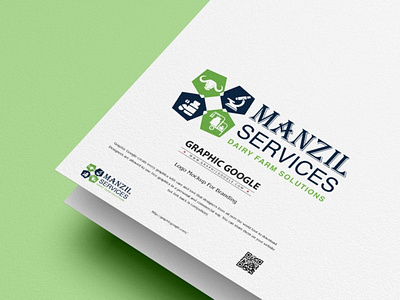 Manzil services Dairy farm solution logo design icon illustration illustrator logo vector website