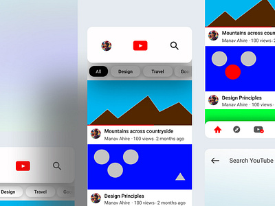 YouTube Redesign app design flat minimal ui ux