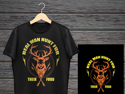 real man hunt for their food t-shirt apparel art badge branding design dribbble graphic design identity logo logodesign minimal modern design t shirt t shirt illustration template trending tshirtdesign typogaphy vector