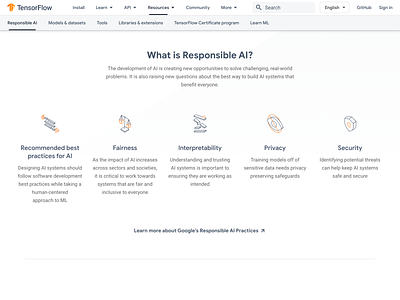 TensorFlow Responsible AI icon machine learning ui web