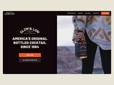 Slow & Low Website alcohol marketing ui web