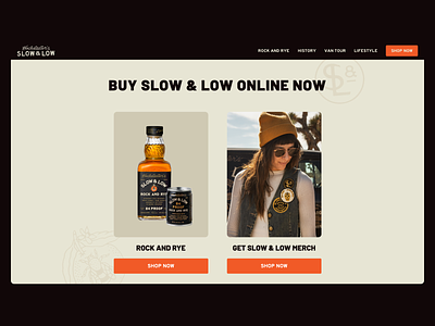 Slow & Low Website alcohol ui web