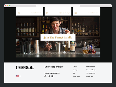 Fernet-Branca — Banner banner beer cta dark food footer home responsive restaurant social web
