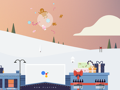 Android Holiday 2017 — Treats Explosion android animation candy christmas fireworks google holiday illustration javascript js snow web