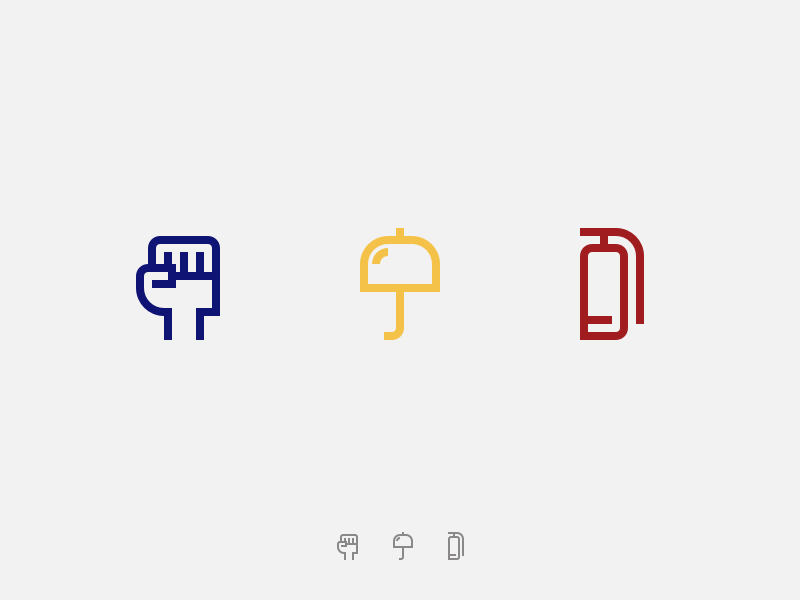 Protest Icons challenge interview march fight fire extinguisher fire umbrella resist hand fist protest icons