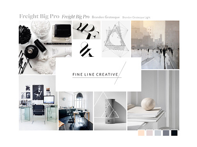 Mood board for Fine Line Creative Website