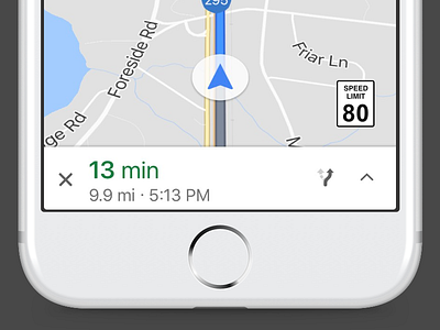 Speed Limit - Google Maps google maps navigation ui ux