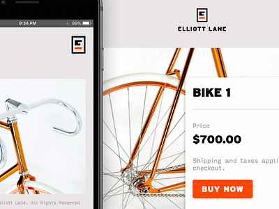 Elliott Lane Bicycles bikes e commerce shopify ui