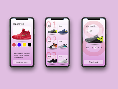 Online Shoe Store - App animation app art brand design graphic design illustration typography ui ux